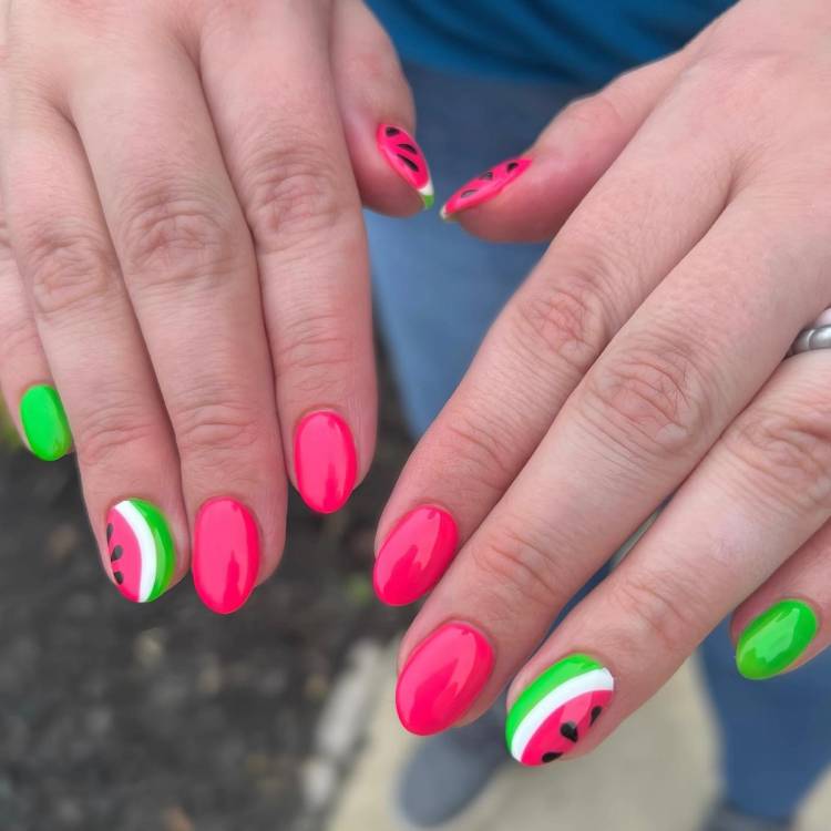 watermelon nails