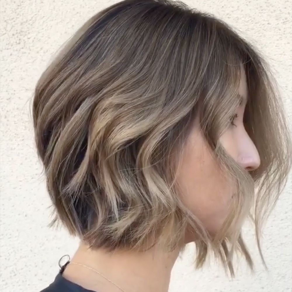 Balayage asymmetrical bob