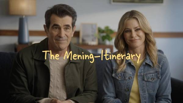 Julie Bowen and Ty Burrell sit side-by-side in a promotional still for GSK’s Ask2BSure campaign video, “The Mening-Itinerary,” raising awareness about meningitis B and teen vaccination.