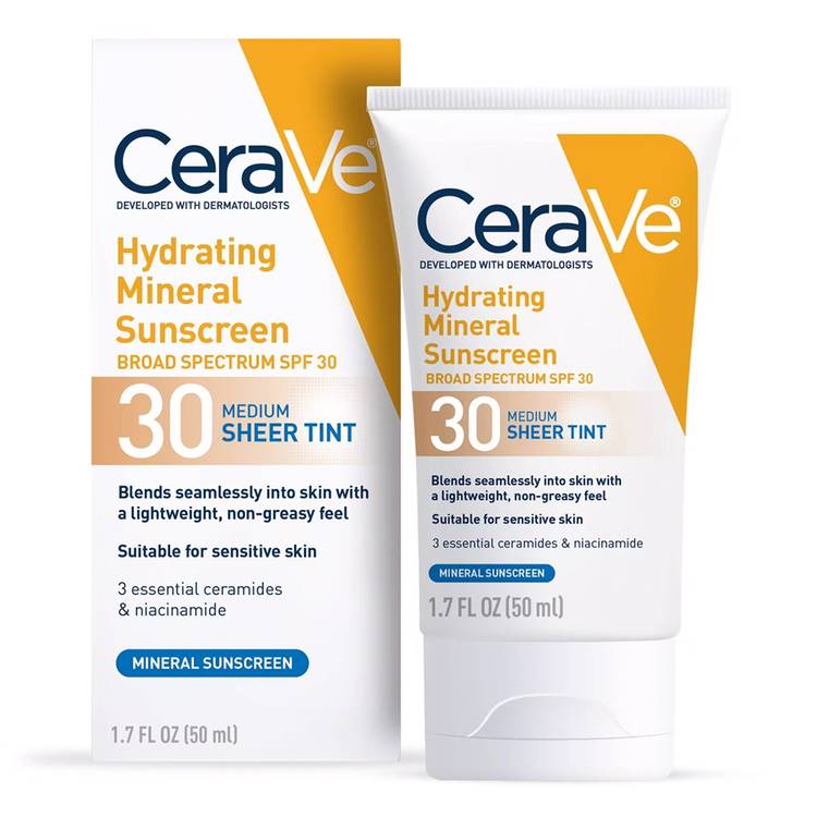 CeraVe Hydrating Mineral Sunscreen Face Sheer Tint SPF 30