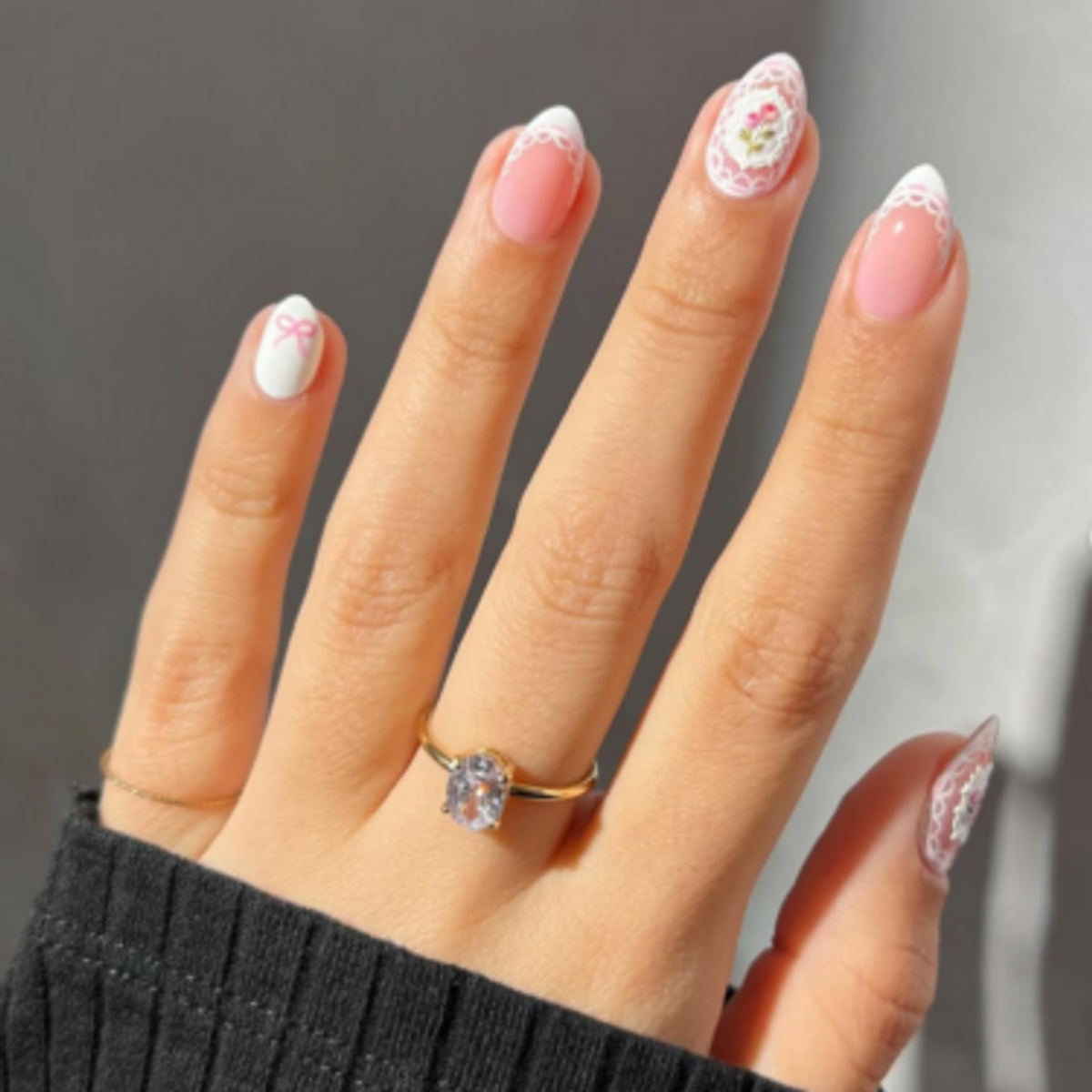 lace nails by IG: @samrosenails