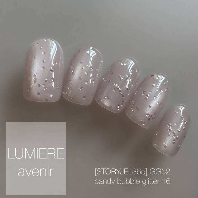 Lumiere candy bubble glitter nails