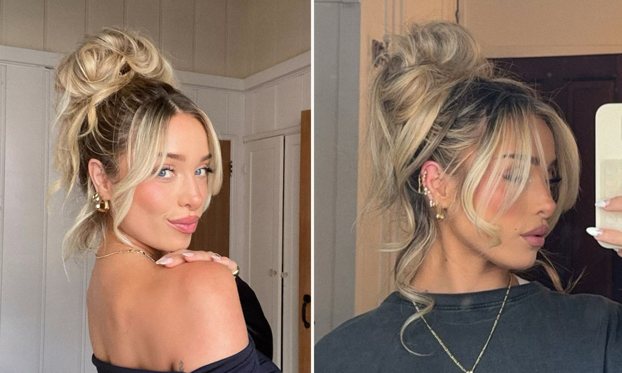 delaney childs messy bun