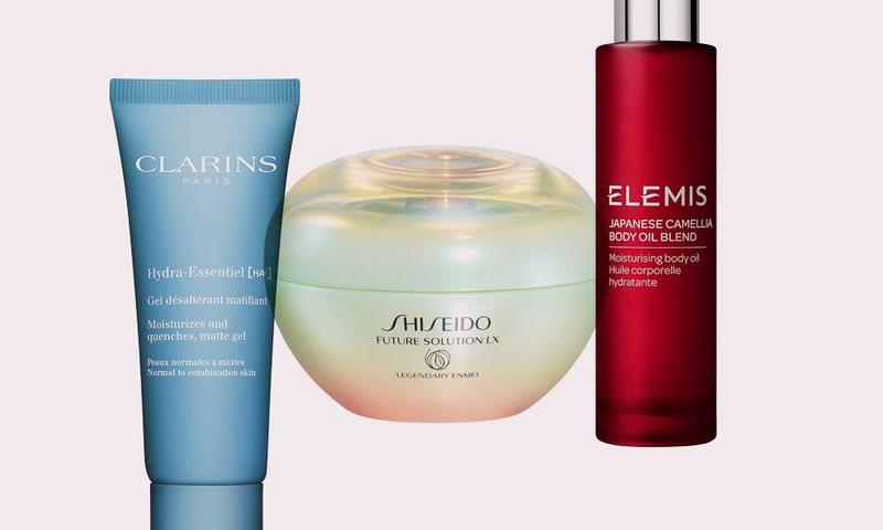 various beauty products with camellia oil