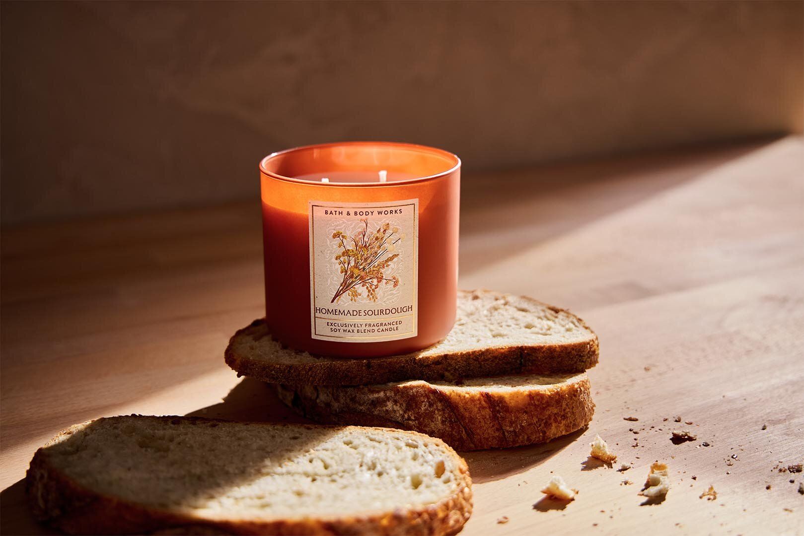 Bath & Body Works sourdough three-wick candle