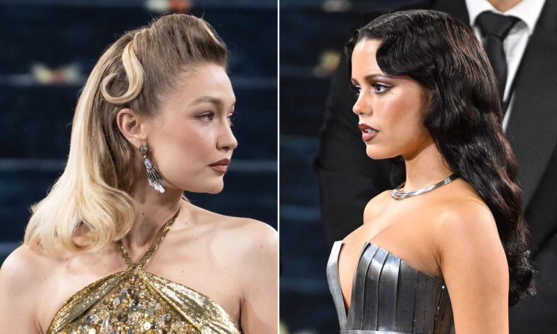Gigi Hadid and Jenna Ortega side profiles