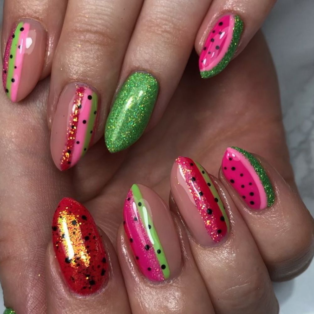 watermelon nails