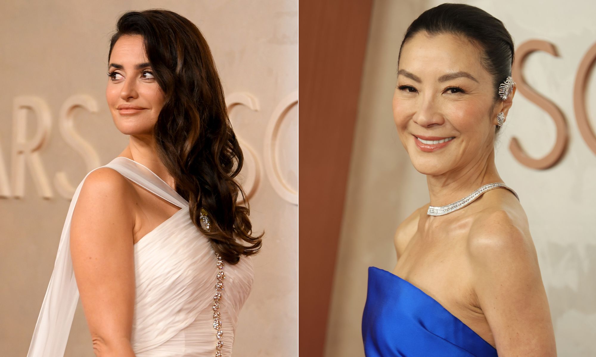 Penelope Cruz and Michelle Yeoh at the 2025 Oscars