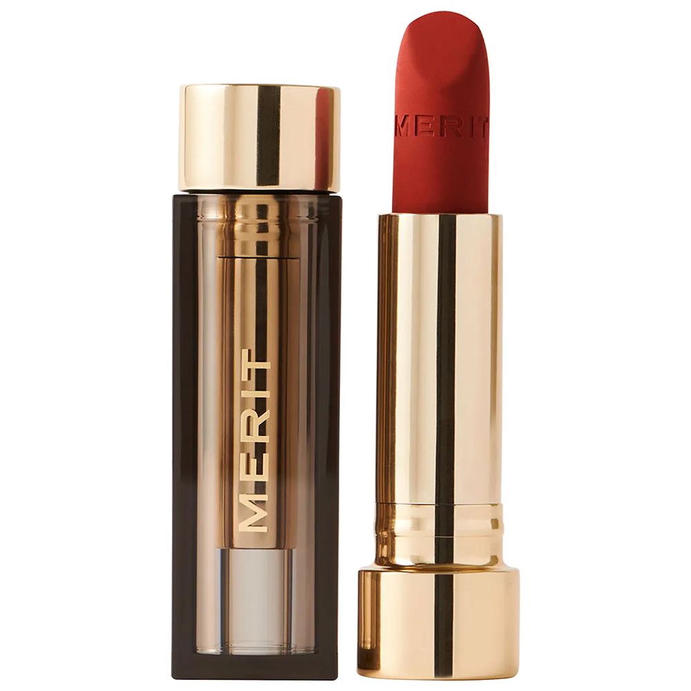 MERIT Beauty Signature Matte Lipstick in Vermillion ($26)