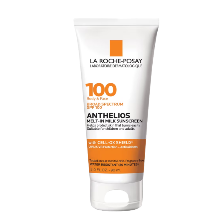 La Roche-Posay Anthelios Melt-in Milk Body & Face Sunscreen Lotion SPF 100 ($27)