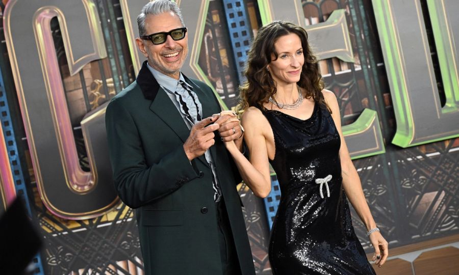 Jeff Goldblum and Emilie Livingston attend the Los Angeles Premiere of Universal Pictures "Wicked" at Dorothy Chandler Pavilion on November 09, 2024 in Los Angeles, California.