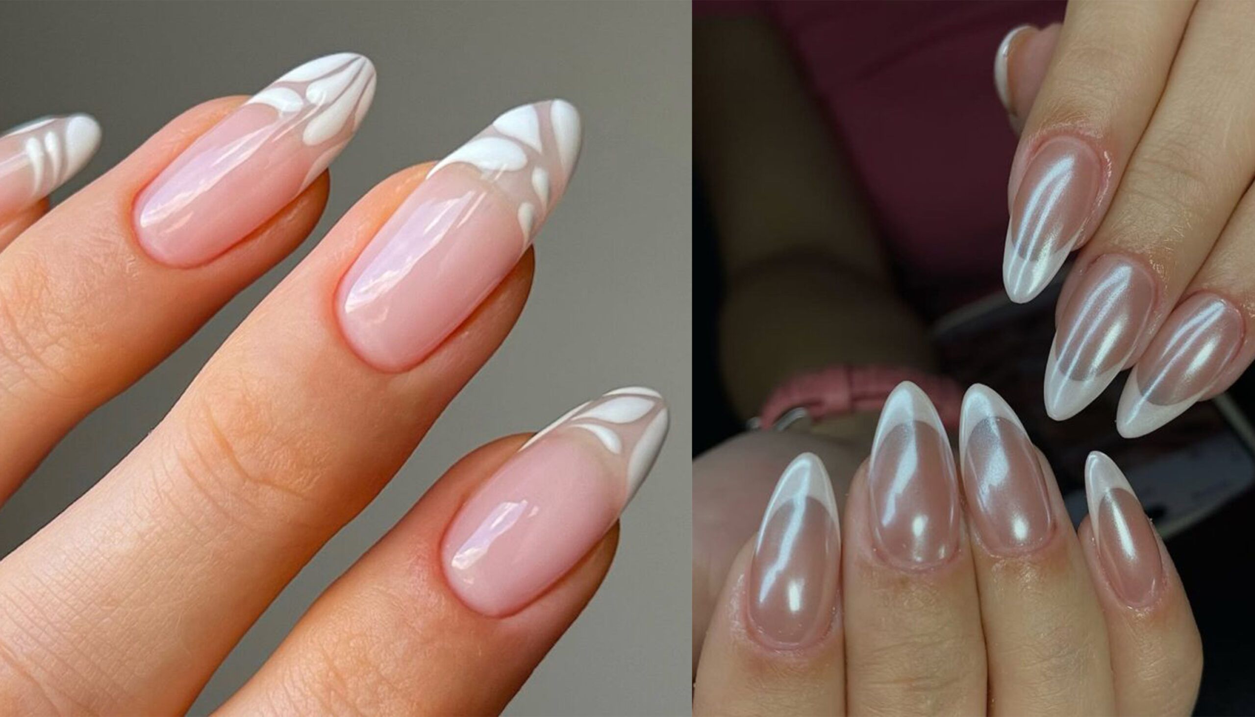 white French tip nails