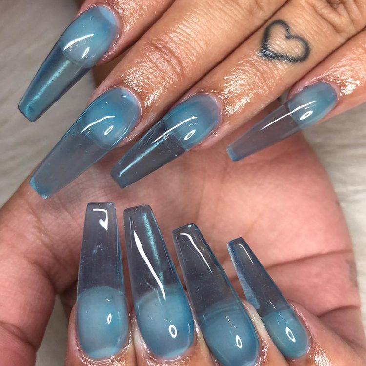 Ice Blue Jelly Nails