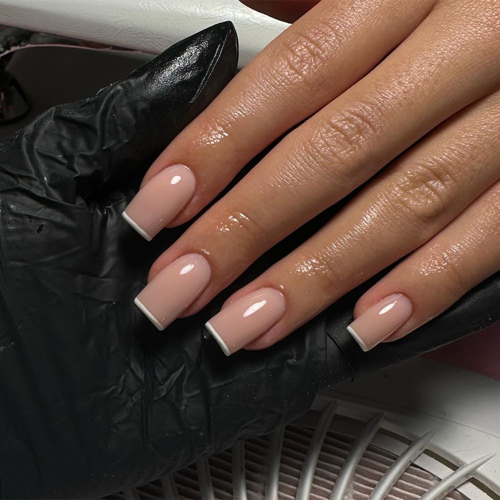 Straight French manicure