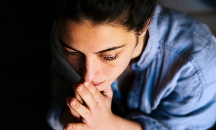 intense portrait of a thoughtful woman