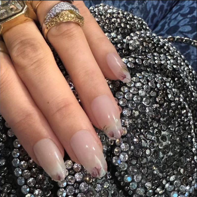 Blake Lively's watercolor floral french tips