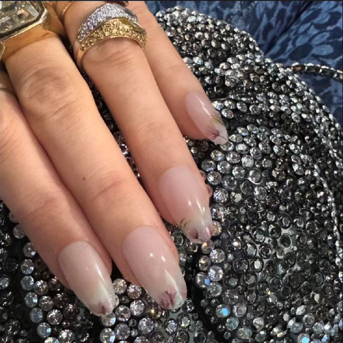 Blake Lively's watercolor floral french tips
