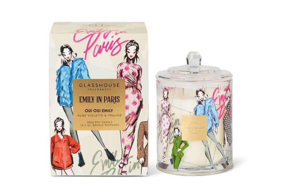Glasshouse and Emily in Paris candle