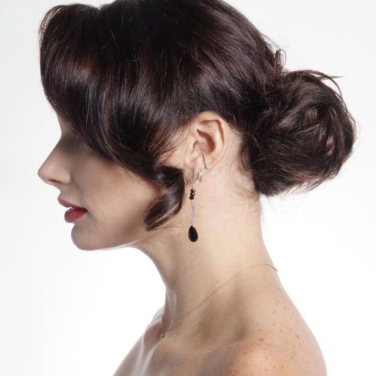 Chignon with tendrils