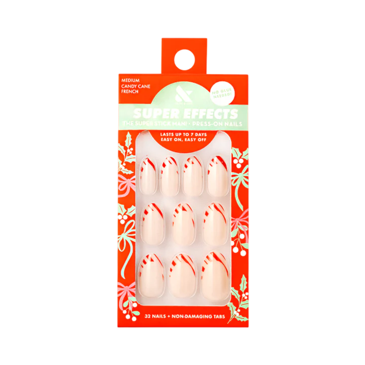 Olive & June Press-ons in Candy Cane French ($8)