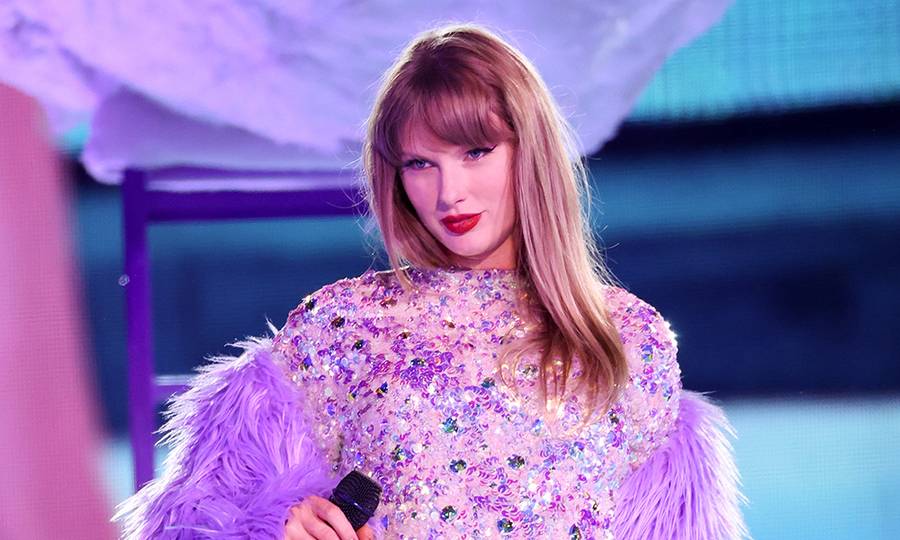 INDIANAPOLIS, INDIANA - NOVEMBER 01: EDITORIAL USE ONLY. NO STANDALONE PUBLICATION USE (NO SPECIAL INTEREST OR SINGLE ARTIST PUBLICATION USE; NO BOOK USE). Taylor Swift performs onstage during "Taylor Swift | The Eras Tour" at Lucas Oil Stadium on November 01, 2024 in Indianapolis, Indiana.