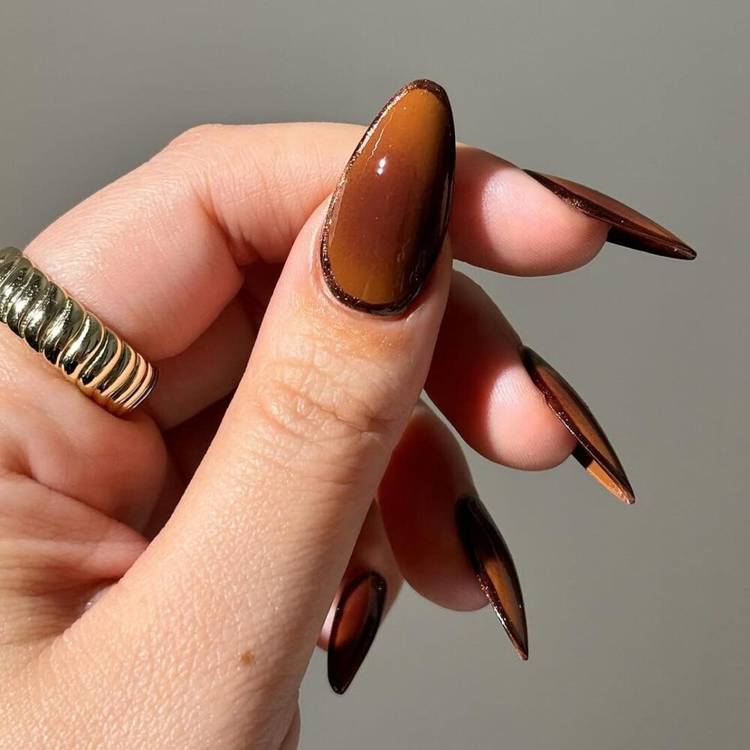 Latte Aura Nails
