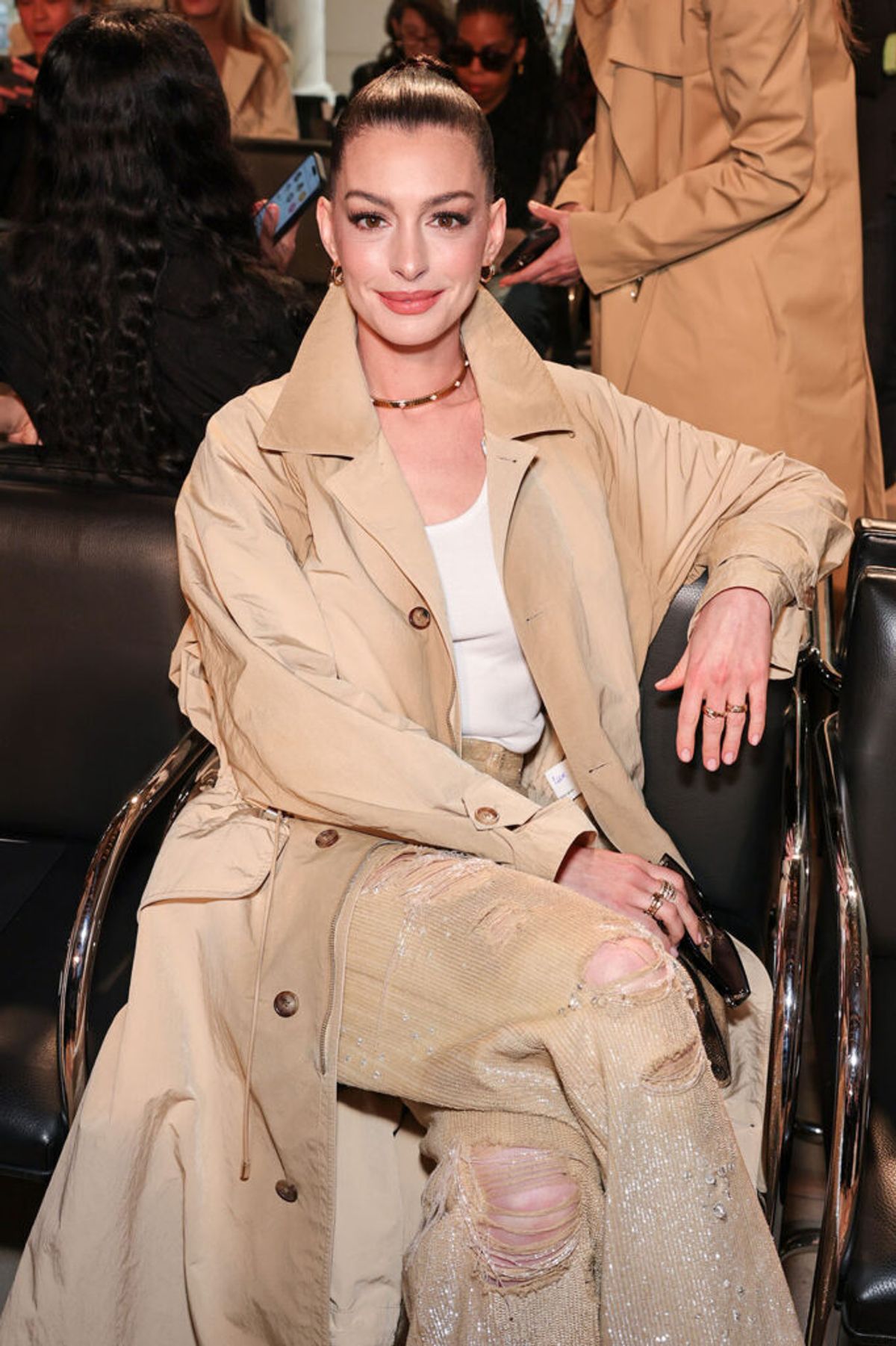 Anne Hathaway attends the Ralph Lauren Collection Fall 2025 on April 17, 2025 in New York City.