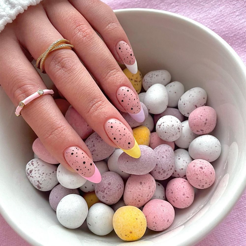 Easter egg French manicure