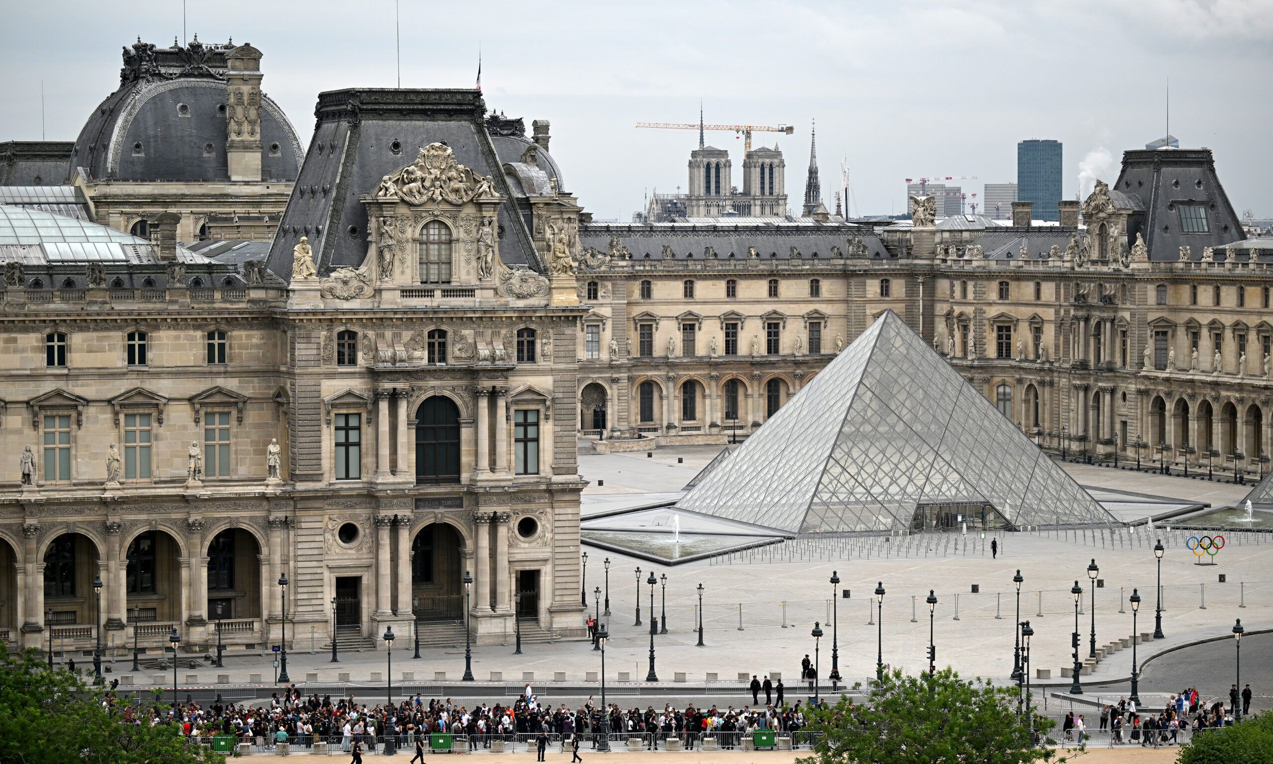 The Louvre Museum is seen before the opening ceremony of the Paris 2024 Olympic Games in Paris, France, July 26, 2024.