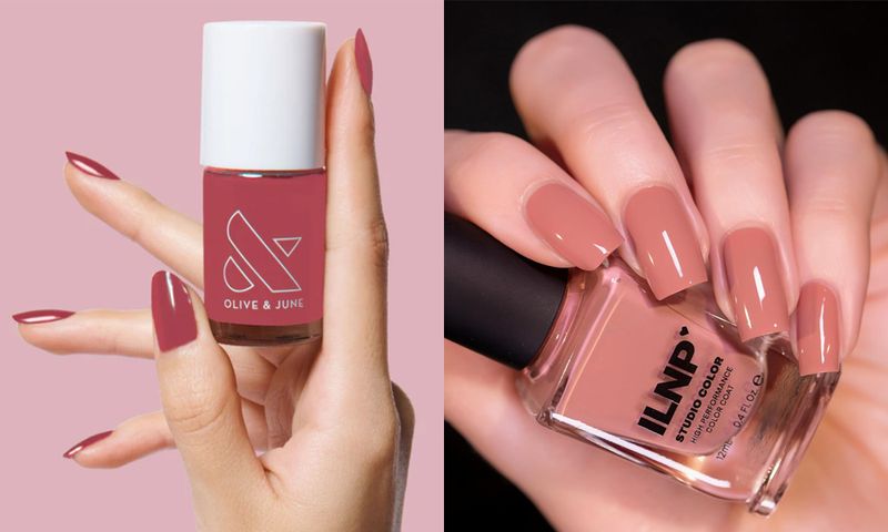 olive and june and ILNP pink nail polish