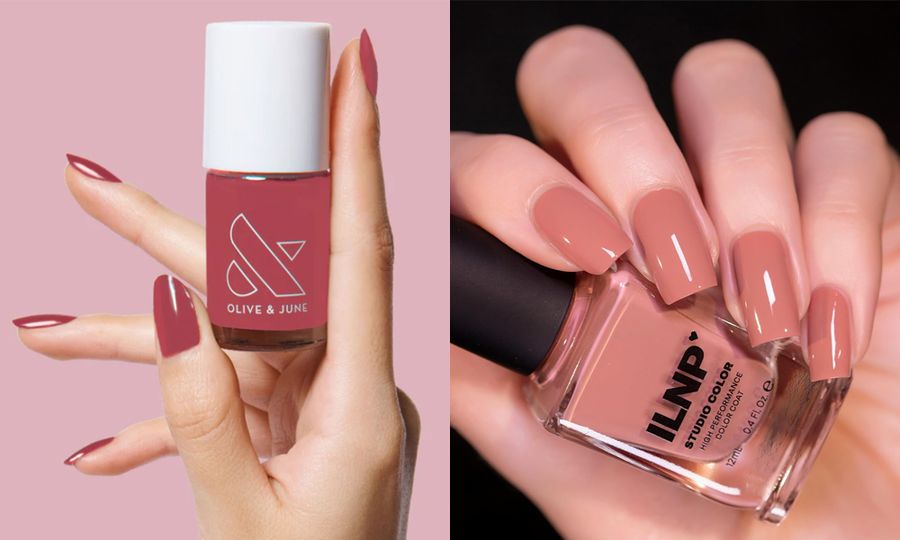 olive and june and ILNP pink nail polish