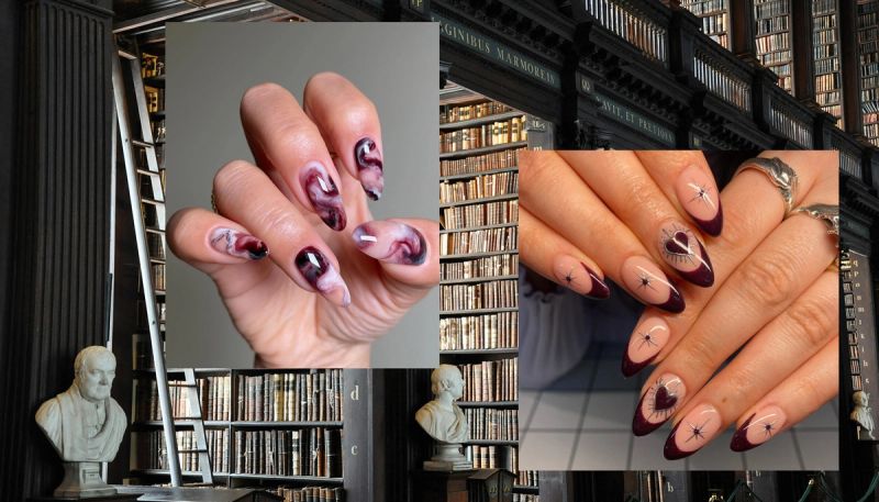 dark academia nails main image