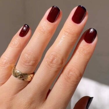 Deep burgundy nails