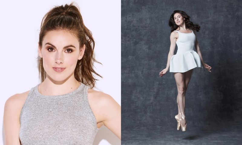 side by side image of professional ballerina Tiler Peck