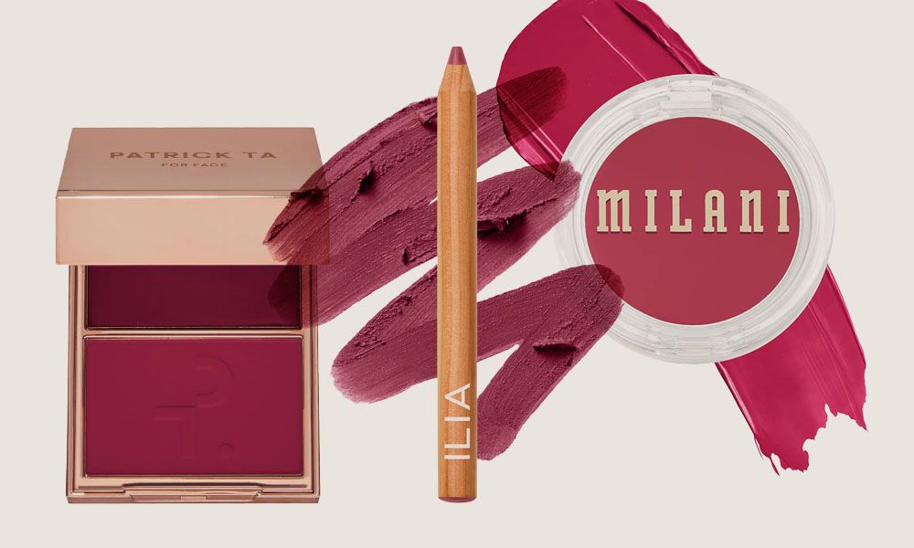 berry-colored beauty products