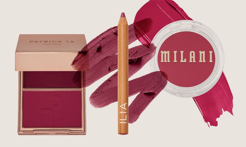 berry-colored beauty products