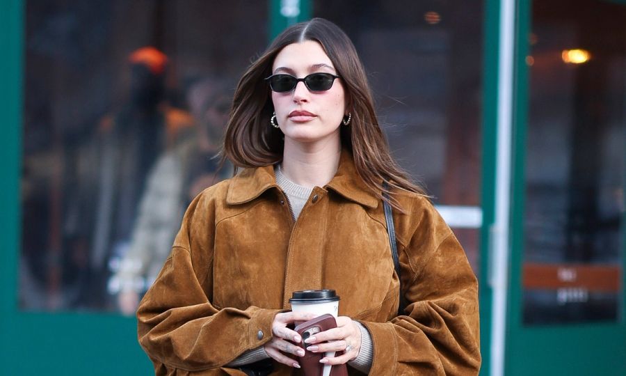 Hailey Bieber seen in SoHo on January 30, 2025 in New York City.