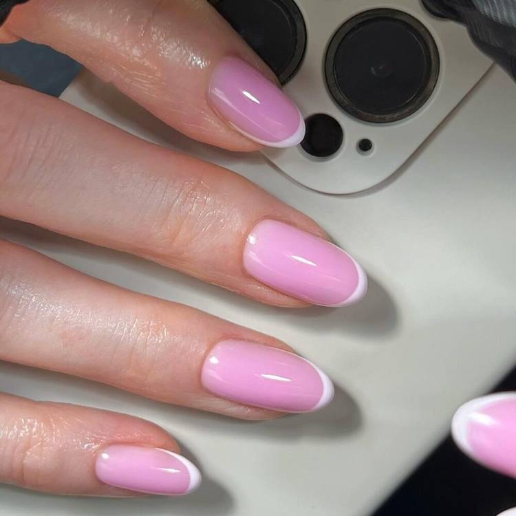 Bubblegum Pink and White Tips