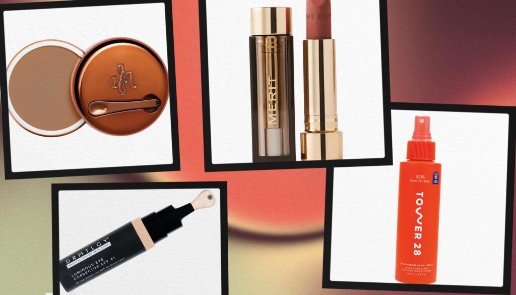 makeup products collage