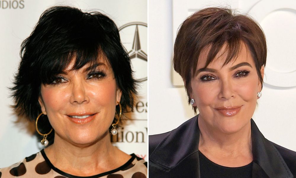 side by side images of kris jenner