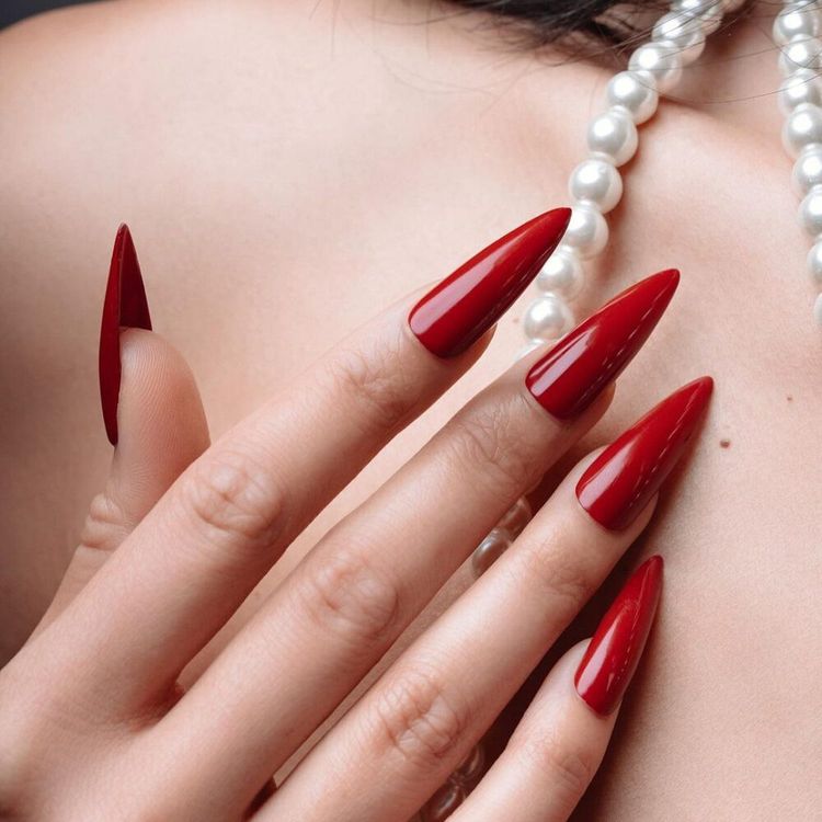 Classic Red Nails