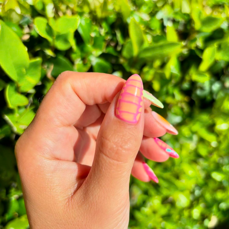 Neon croc nails