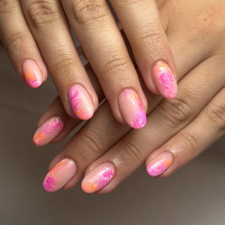 Sherbert Mid-Length Nails