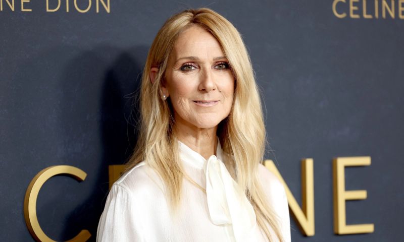 Céline Dion attends the "I Am: Celine Dion" in white blouse
