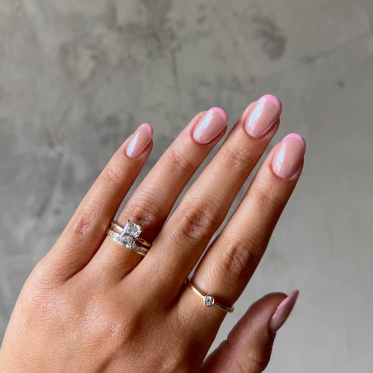 Pop of Pink French Manicure