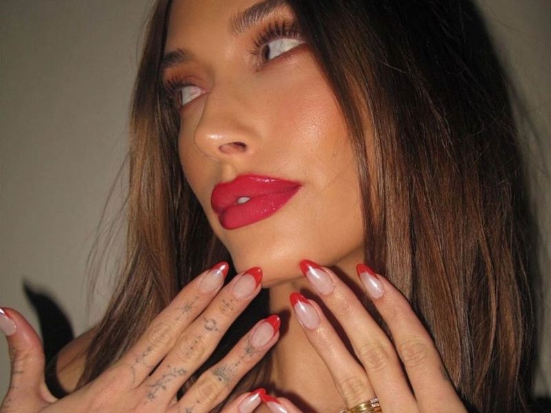 How to Nail Hailey Bieber’s New Holiday Glazed Mani