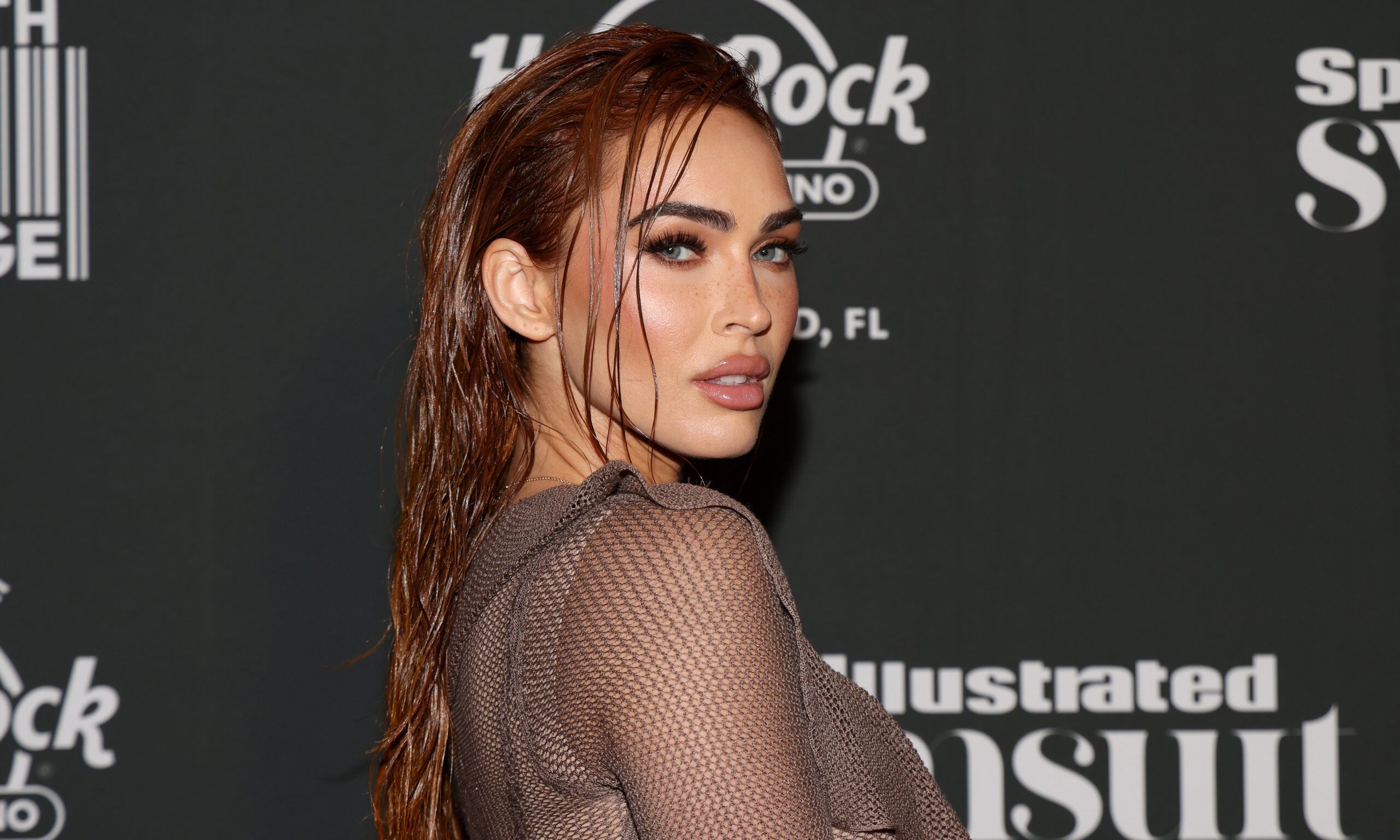 Megan Fox attends the Sports Illustrated Swimsuit 2023 Issue Release Party at The Guitar Hotel at Seminole Hard Rock Hotel & Casino on May 19, 2023 in Hollywood, Florida.