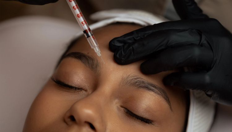 woman getting injection of 11 lines