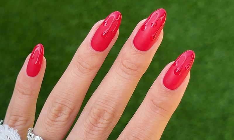 blood red nails