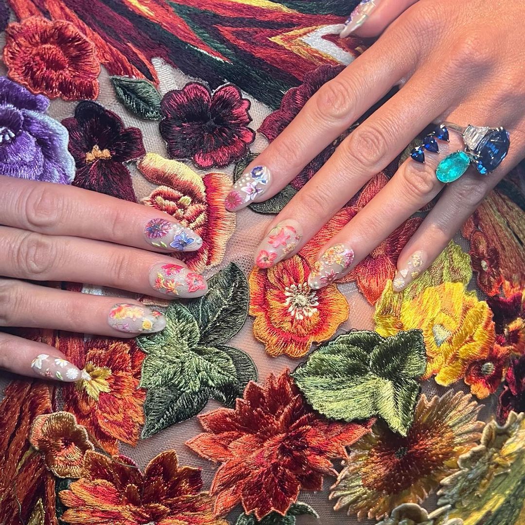Blake Lively's It Ends With Us floral nails